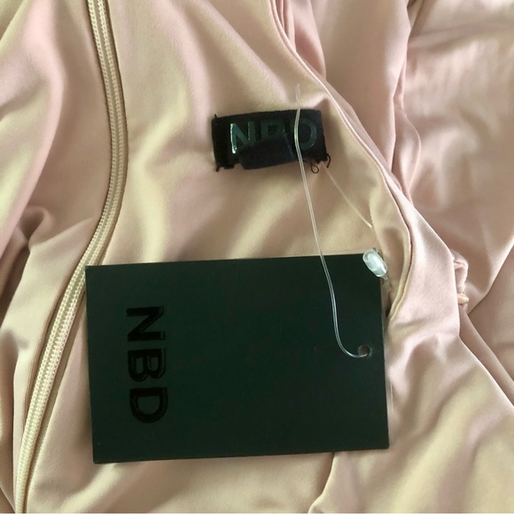 NBD Pinot Gown Maxi High Slit Blush Pink NWT Size Medium - Picture 6 of 7